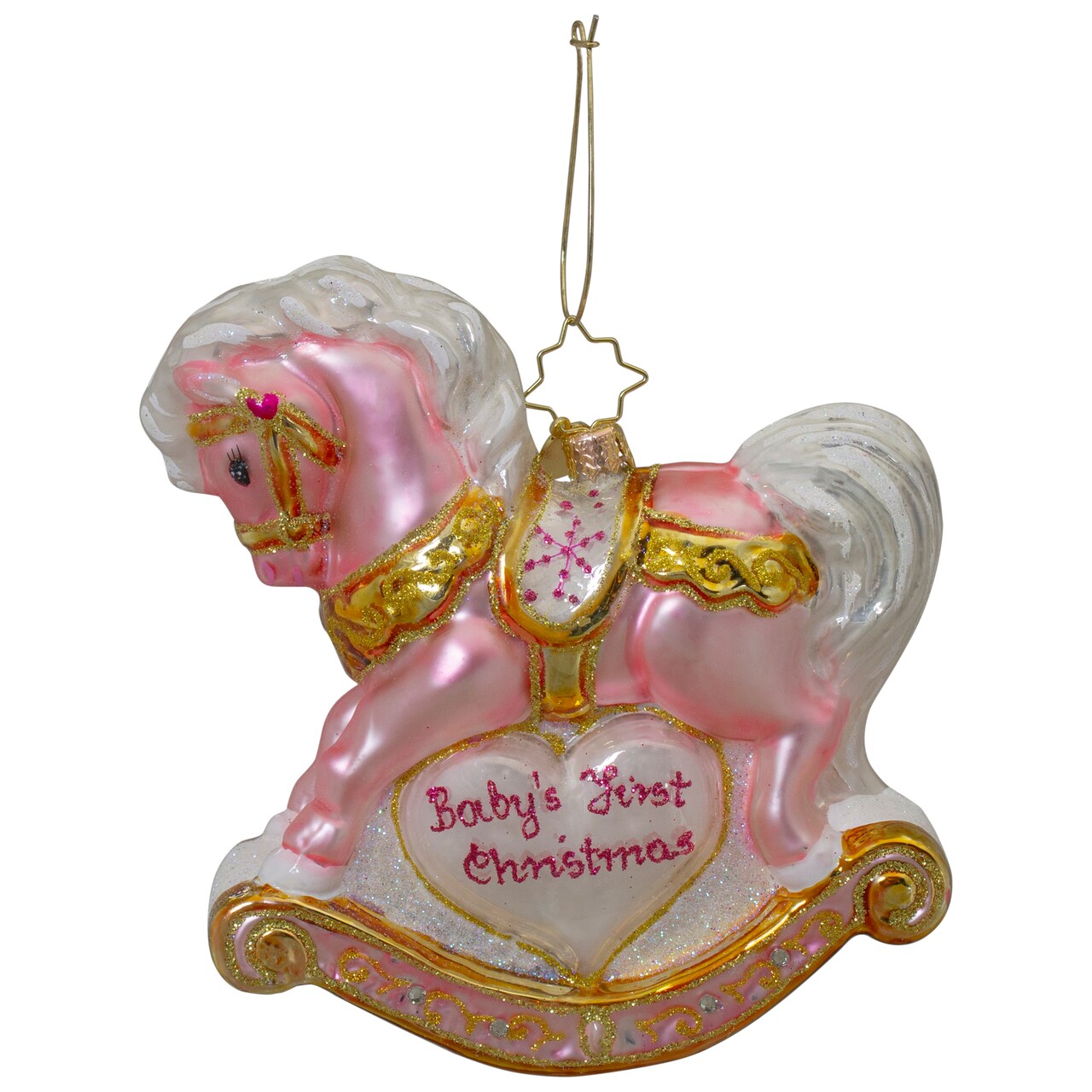 Christopher Radko Christopher Radko Baby's First Christmas Pink Filly Glass Ornament 1020688